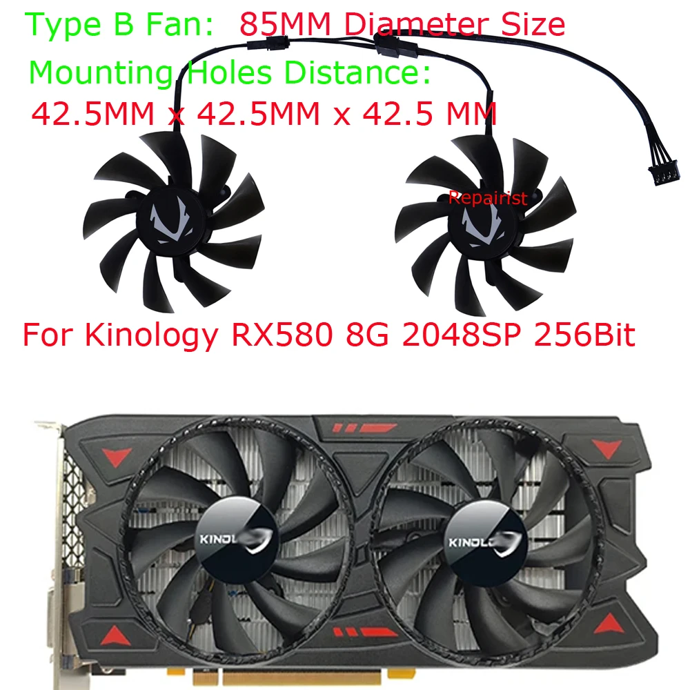 Rx 580 8Gb 2048Sp Gpu - Gráficos GPU Cooler para Kinology, Ventilador
