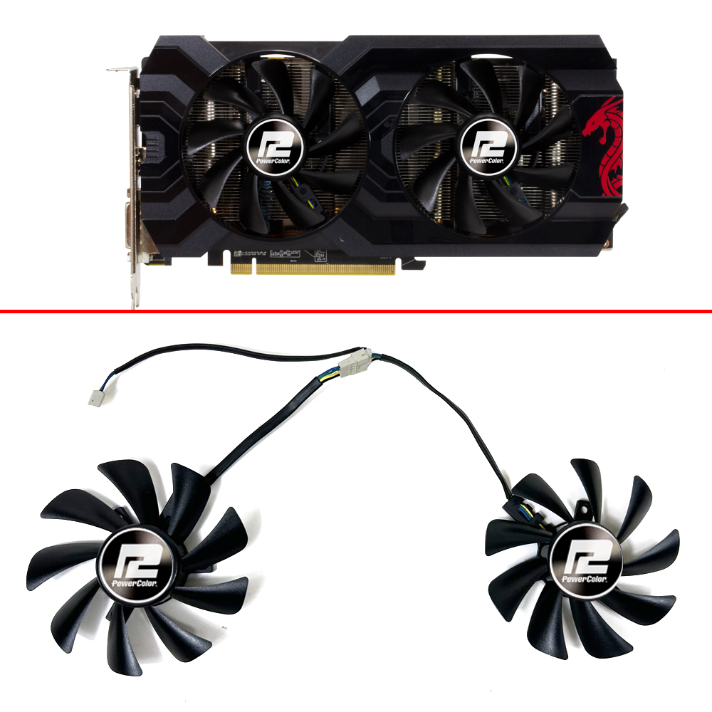 Rx 580 8Gb 2048Sp Gpu - Placa de Vídeo Ventilador de Refrigeração,