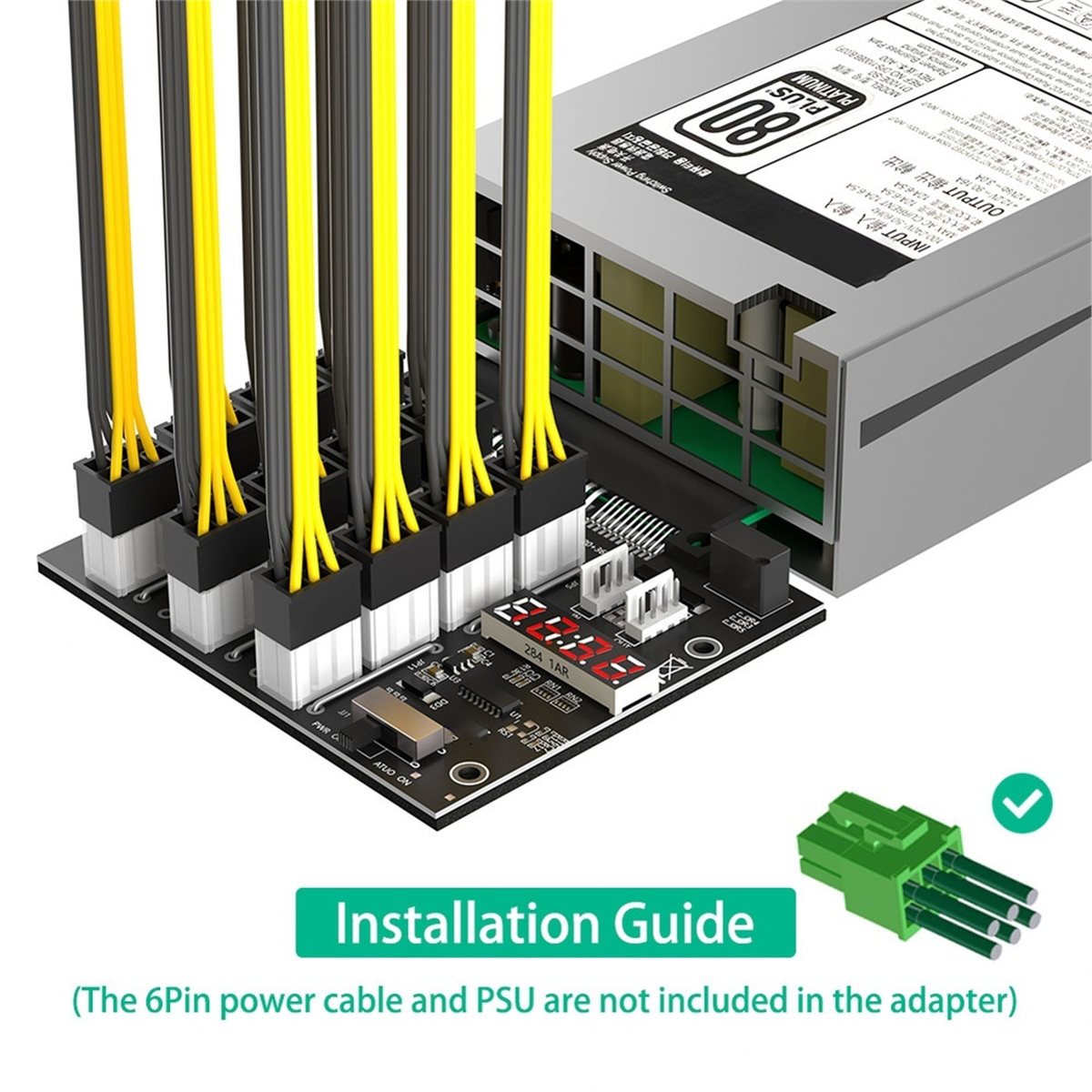 2400W Server Psu Breakout Board - Placa de Conexão PCIe de 12
