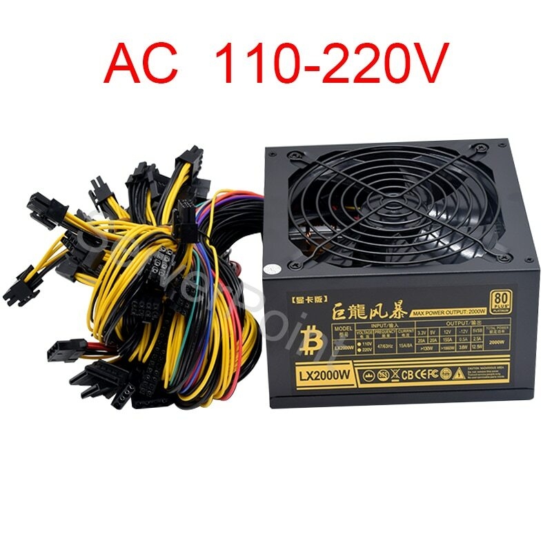 2000W Atx Mining Power Supply - Fonte de Alimentação ATX 2000W para