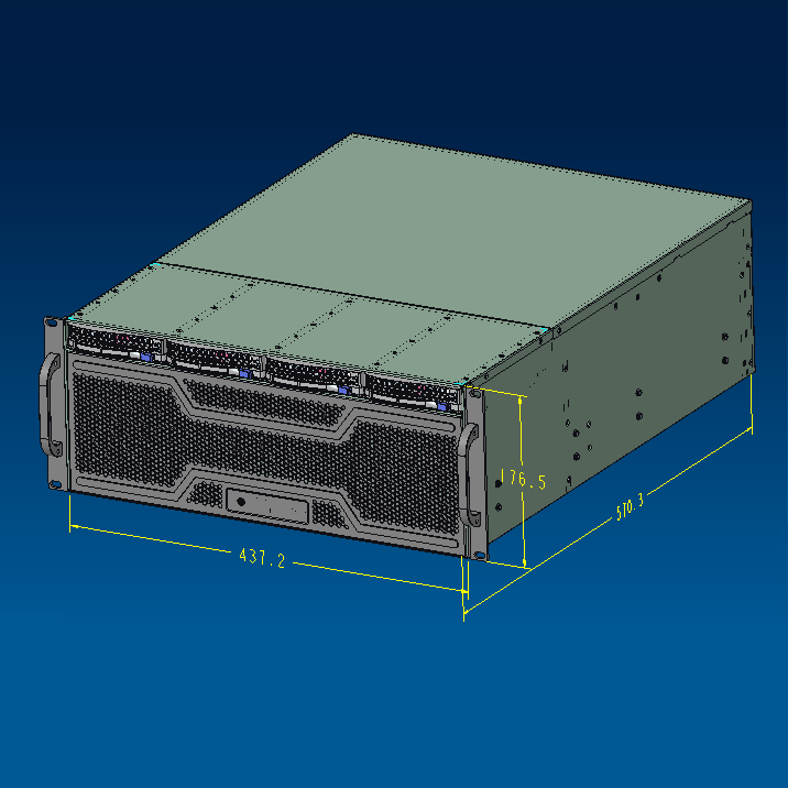 8 Gpu 4U Server Chassis - Rack 4U 4 baias caixa de