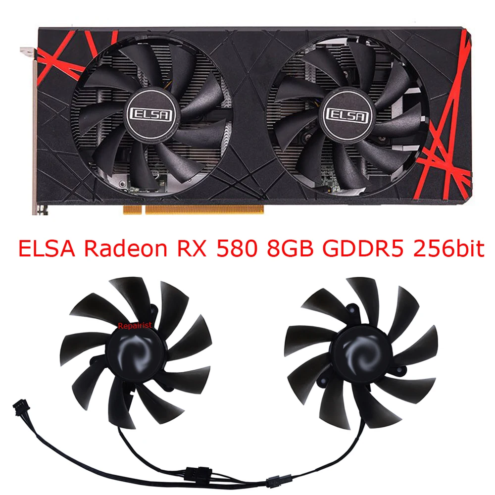 Rx 580 8Gb 2048Sp Gpu - Ventilador de placa de vídeo, XY-D09015B,