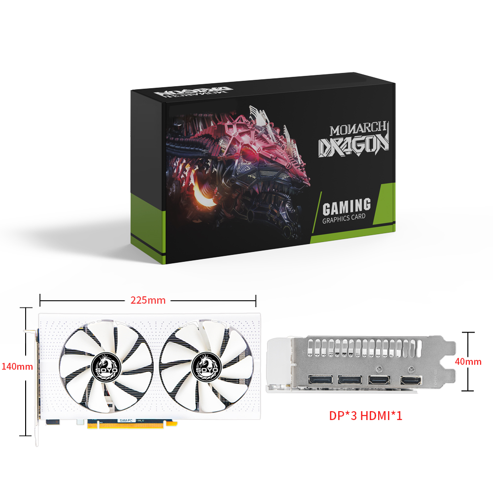 Rx 580 8Gb 2048Sp Gpu - Placa de Vídeo SOYO AMD Radeon