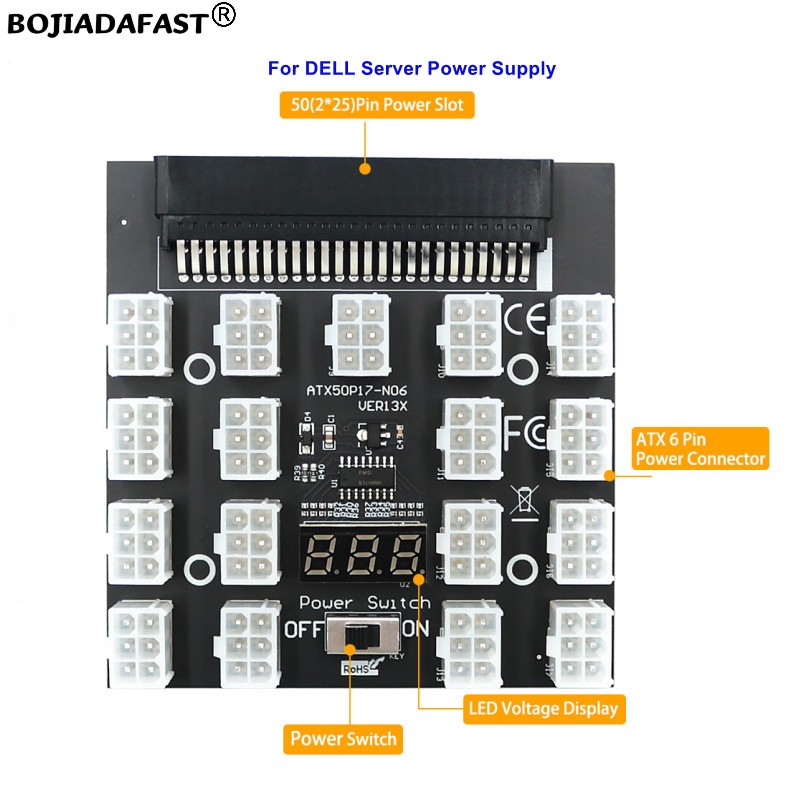 2400W Server Psu Breakout Board - Placa de distribuição de fonte de