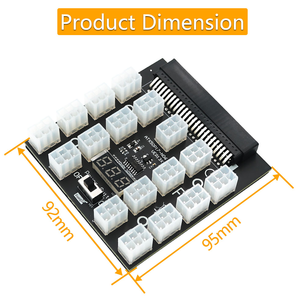 Pci-e 12v 50pin para atx 17x6p - 2000W Atx Mining Power Supply avaliação e preço