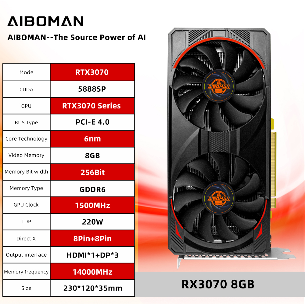 Cartões gráficos de computador - Rtx 3070 8Gb Graphics Card avaliação e preço