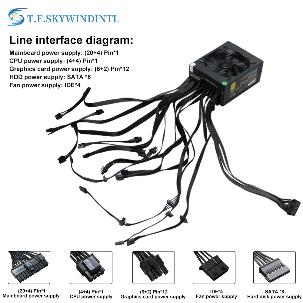 Fonte de alimentação completa  - 2000W Atx Mining Power Supply avaliação e preço