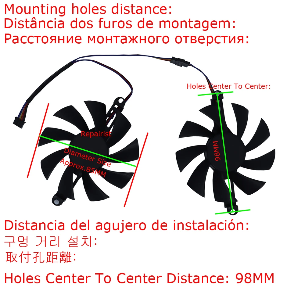 2 pcs/set, ventilador de placa - Rtx 3070 8Gb Graphics Card avaliação e preço
